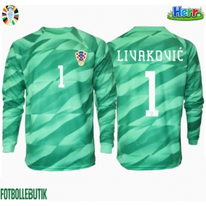 Kroatien Dominik Livakovic #1 Målvakt Bortatröja EM 2024 Långärmad